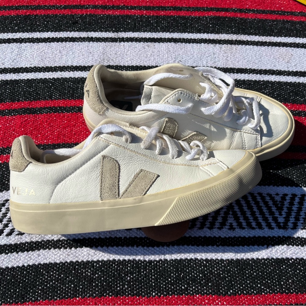 Women’s White Veja Leather Sneaker